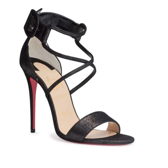 AUTHENTIC Black 100mm Choca  Suede Sandal, Christian Louboutin (Not for Bundle) - Picture 12 of 12
